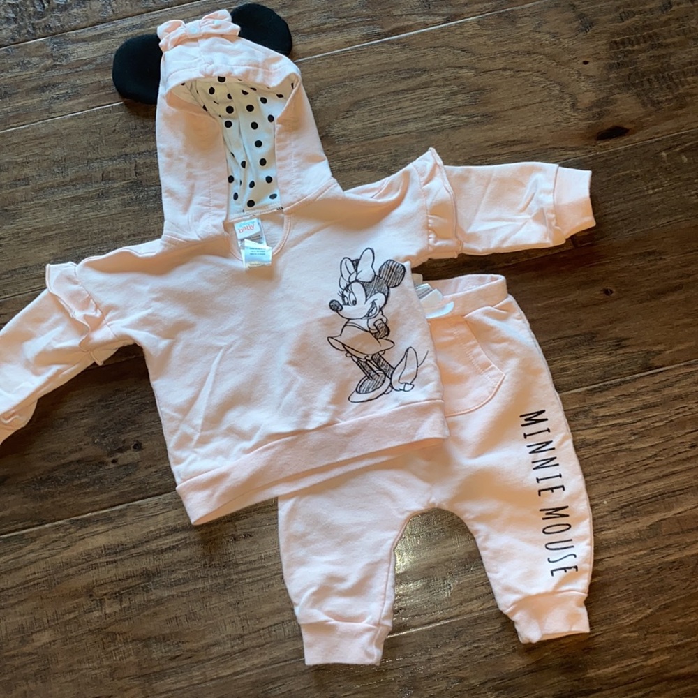 Disney baby Minnie Mouse sweatsuit 6-9m